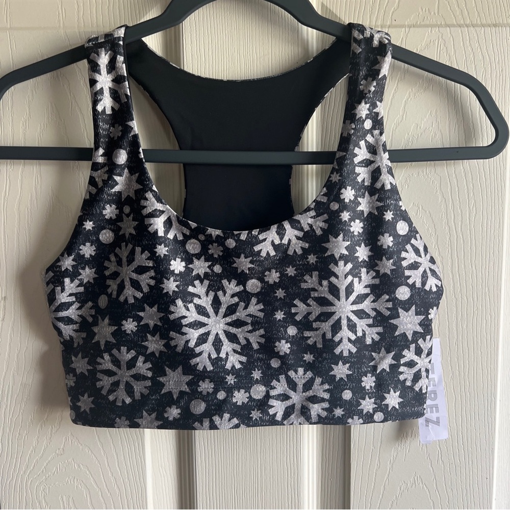 TEREZ SZ Small Disco Fever Disco Ball All Over Print Racerback Sports Bra NWT
